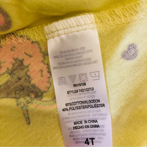 Afro Unicorn Unique Magical Toddler Girls Yellow Print Short Sleeves Dress Sz 4T - Picture 9 of 9